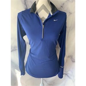 Nike Dri fit pullover blue 1/4 sweater